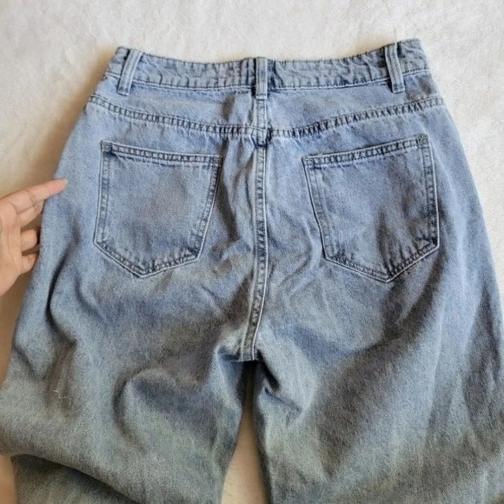 Princess Polly Leopard Pocket Raw Hem Cropped Jeans Size US 4 - Picture 9 of 9